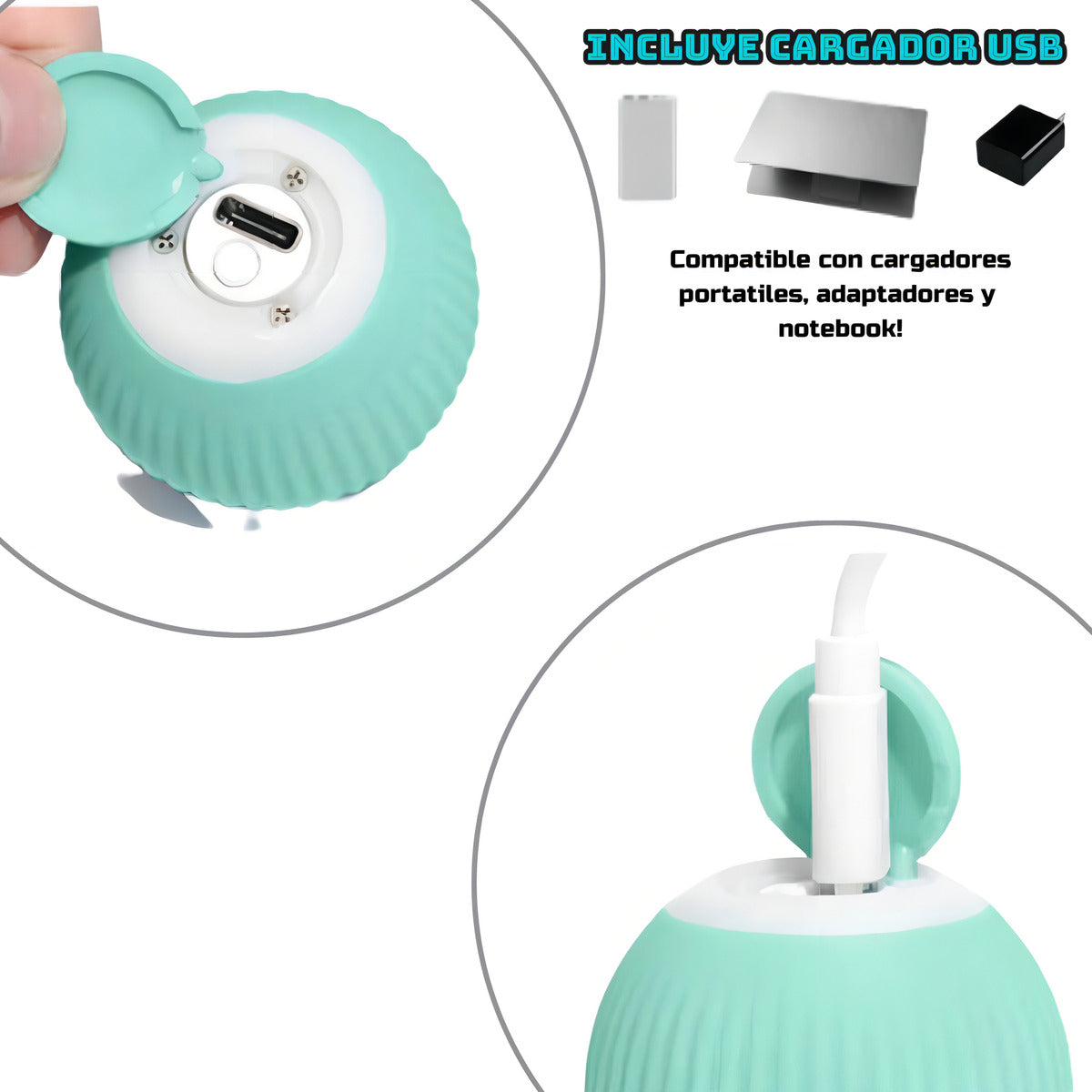 Juguete Gato Mascota Interactivo Recargable Usb Automático Color Azul