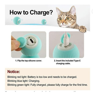 Juguete Gato Mascota Interactivo Recargable Usb Automático Color Azul
