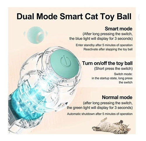 Juguete Gato Mascota Interactivo Recargable Usb Automático Color Azul