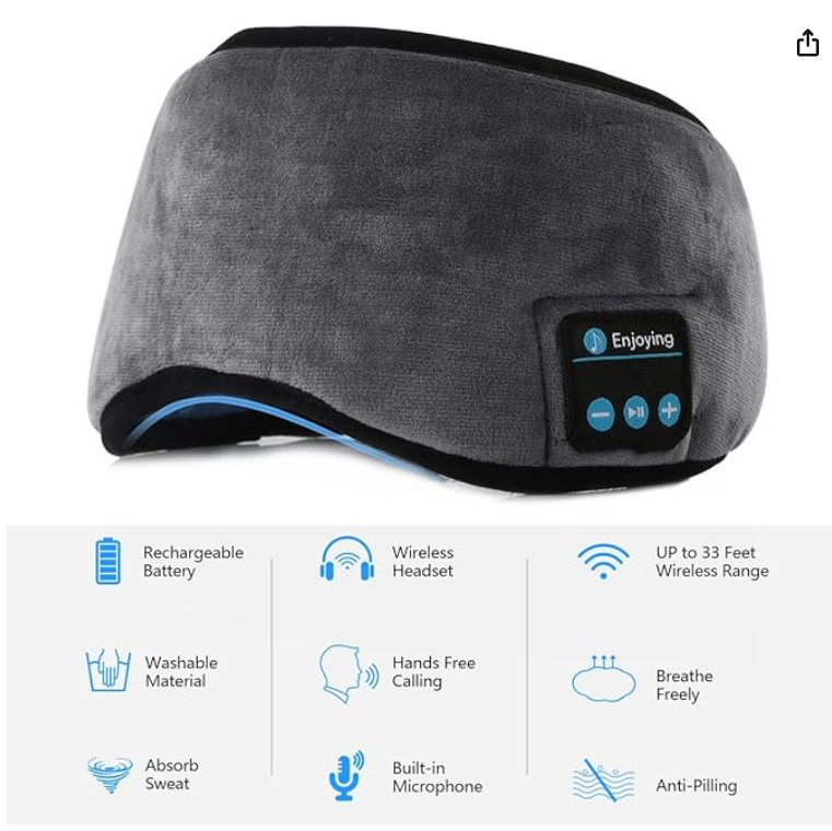 Máscara de Dormir con Auriculares Bluetooth